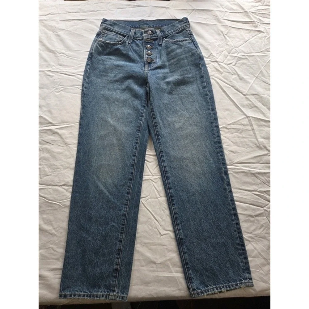 NWOTD Madewell 24P Perfect Vintage Straight Exposed Button Blue Jeans 130114 - Picture 6 of 6